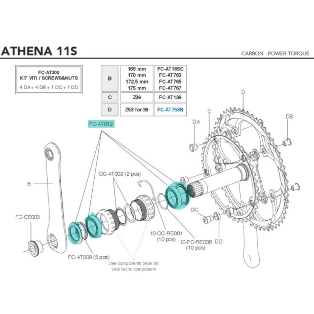 Roulement de pédalier Campagnolo Power Torque - FC-AT012