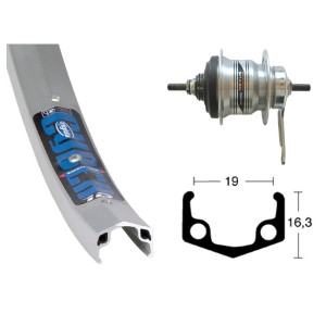 Roue Arrière Shimano Nexus 7 v 26' - Rétropédalage