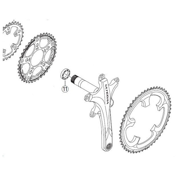 Entretoise Hollotech 2 Pédalier Triple Shimano