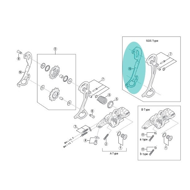 Chape interne de dérailleur Shimano - Y5W710000