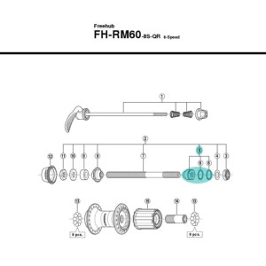 Cône de moyeu Shimano Y30G90500 - Gauche [x1]