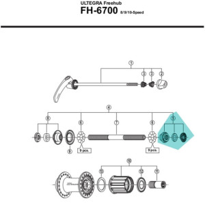 Cône de moyeu Shimano Y3DV98030 - Droit [x1]