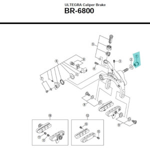 Vis pivot étrier route Shimano Y85574010 - 18 mm 