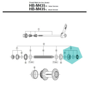 Cône de moyeu Shimano Y2TE98040 - Droit [x1]