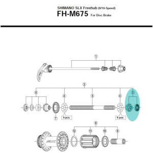 Cône de moyeu Shimano Y3D398040 - Droit [x1]