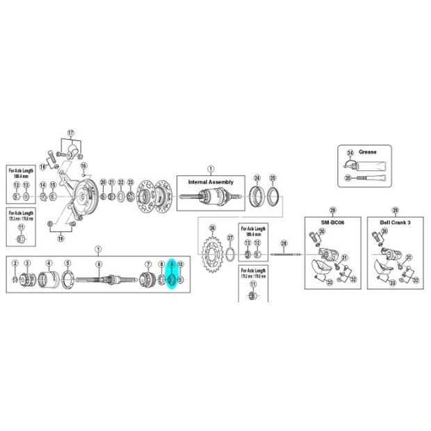 Cône droit Shimano Y33R90500 pour moyeu SG-3C40