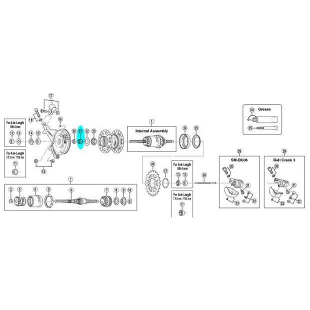 Cône gauche Shimano Y33M37000 pour moyeu SG-3C40