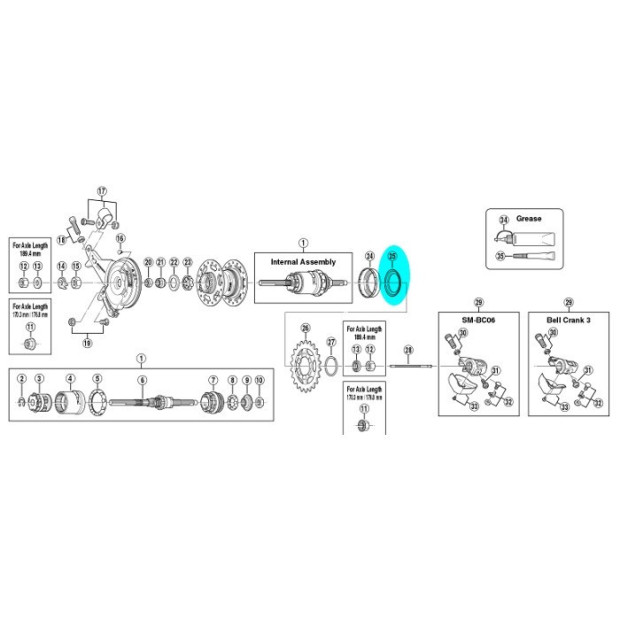 Cache poussière B Shimano Y33R52001 pour moyeu SG-3C40