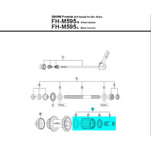 Corps Roue Libre Shimano FH-M595 - Y3SW98050