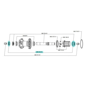 Support d'axe de roue arrière ITS4 135 mm Mavic - 30872201