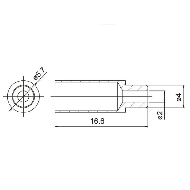 Embout gaine frein Jagwire BOT115-6 Chanfrein 5 mm - [x 4]