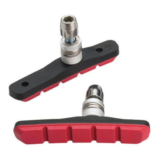 Patin V-Brake Monobloc Jagwire JS908T-R Rouge - [x 1 - Paire]