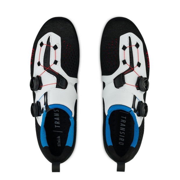 Chaussures de Triathlon Fizik Transiro R1 Knit - Noir / Blanc 