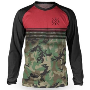 Maillot VTT Manches Longues Loose Riders Basic Camo/Rouge