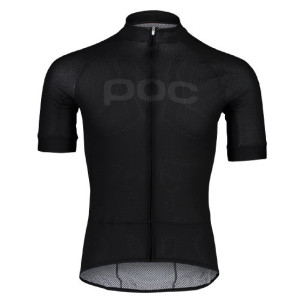 Maillot Route POC Essential Road Logo Noir
