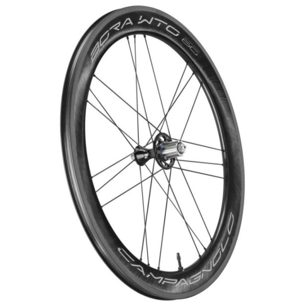 Roue Arrière Campagnolo Bora WTO 60 Patins 2-Way Fit Corps Campagnolo Bright