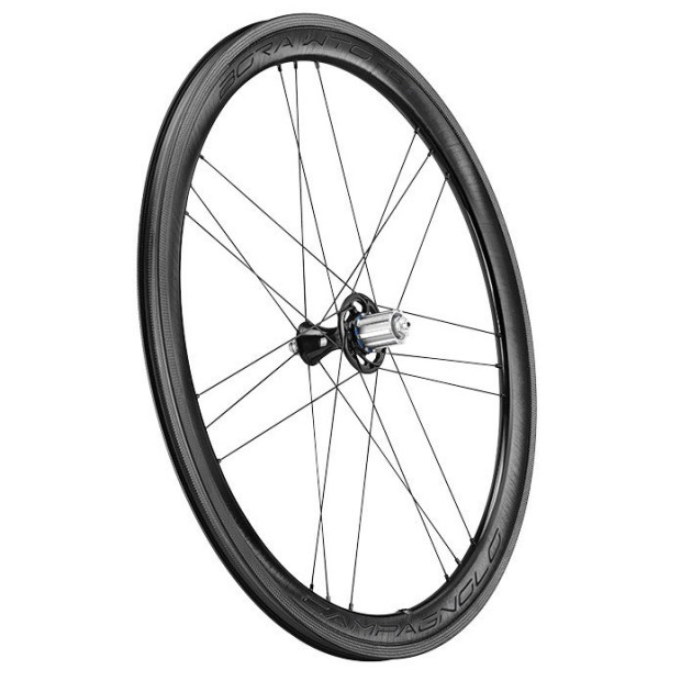 Roue Arrière Campagnolo Bora WTO 45 Patins 2-Way Fit Corps Campagnolo Dark Label