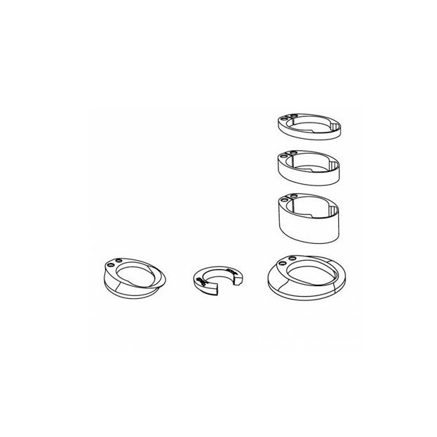 Kit d'entretoises Deda Elementi 5/10/20 mm + 2 Capots Direction Vinci Nylon 1.5" et 1"1/8