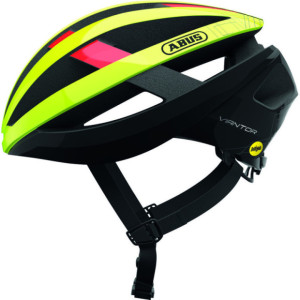 Casque Route Abus Viantor MIPS Jaune Fluo Brillant