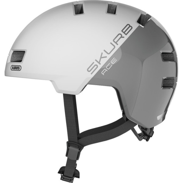 Casque Ville Abus Skurb ACE Argent/Blanc