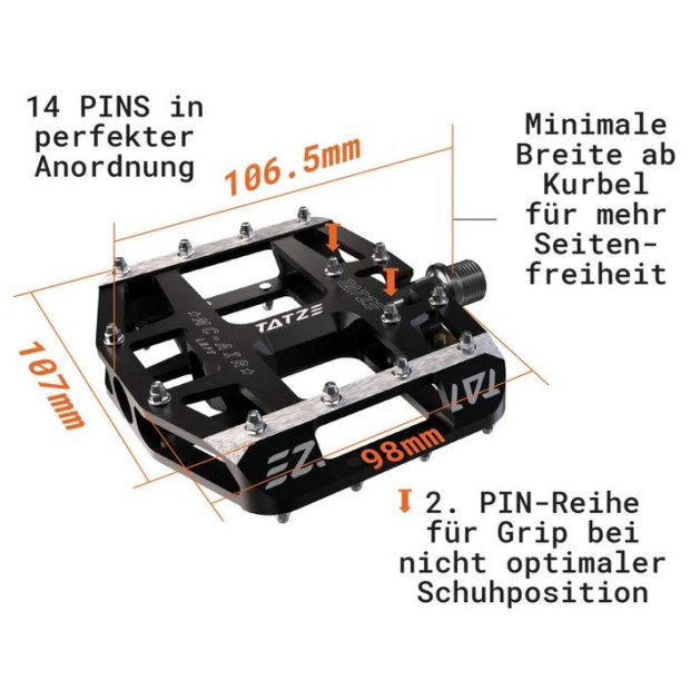 Pédales Plates Tatze MC-Air Axe Cr-Mo