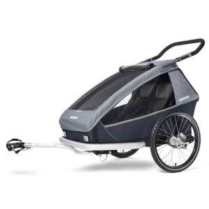 Remorque Enfant Biplace Croozer Vaaya 2 Bleu Graphite