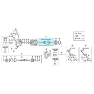 Mécanisme interne Shimano Nexus 3 SG-3R40 170,3mm