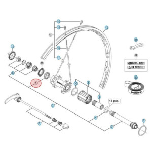 Bague à Billes de Roulements de Moyeu Shimano 3/16" Ultegra 6800/XT M785/Dura Ace 9000