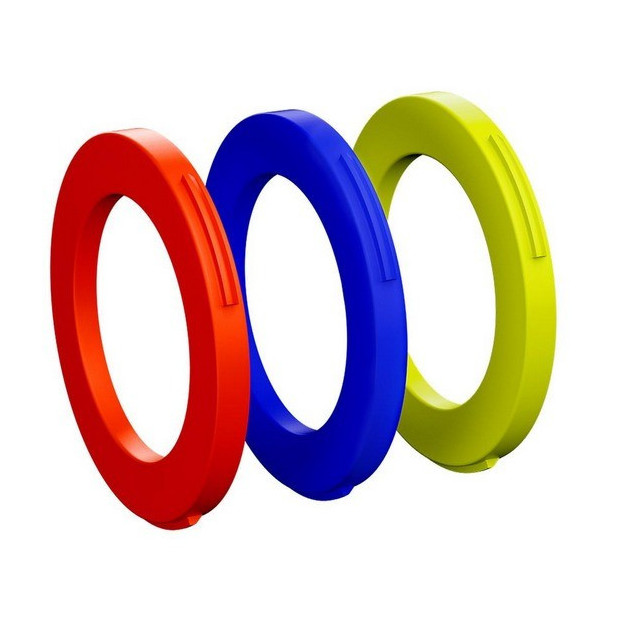 Kit d'Anneaux d'Etrier de Frein 2 Pistons Magura - Rouge/Bleu/Jaune Fluo - x6