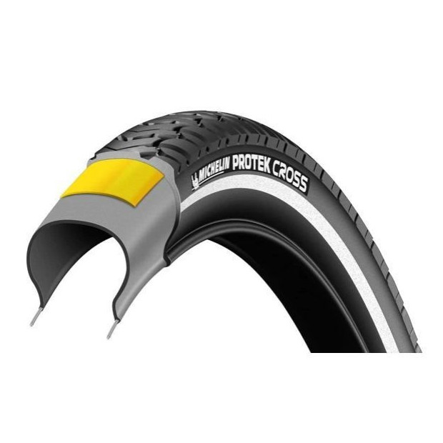 Pneu Trekking Michelin Protek Cross Tringles Rigides 26x1,85" (47-559) Noir Reflex