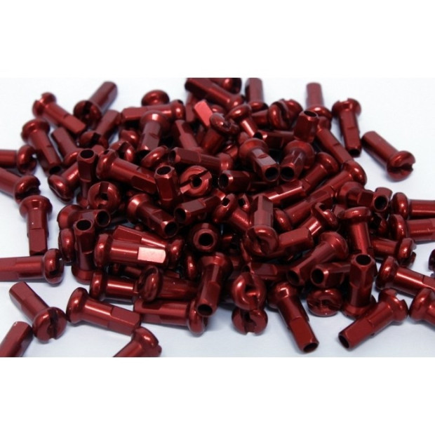 Ecrou rayon DT Swiss Aluminium 1.8/12 mm - Rouge [x5]