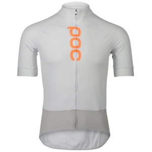 Maillot Route POC Essential Road Logo Blanc/Gris