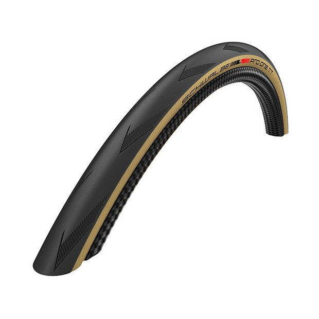 Pneu Route Schwalbe Pro One TT HS493 700x25c Tubeless Easy Noir/Beige