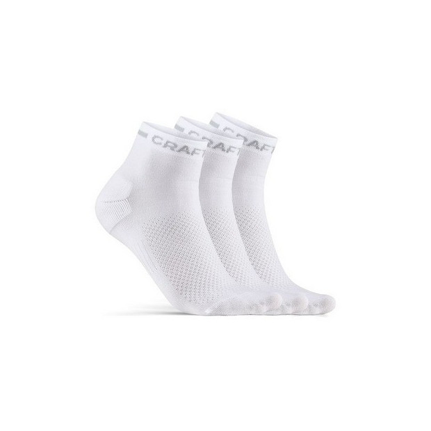 Chaussettes Eté Mi-Hautes Craft Core Dry Blanc 3 Paires