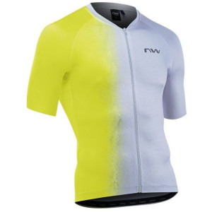 Maillot Route Manches Courtes Northwave Blade Gris/Jaune Fluo