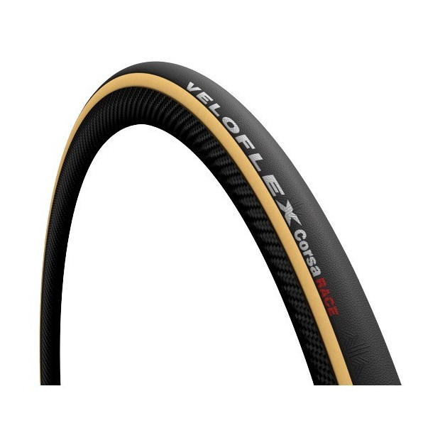 Pneu Route Veloflex Corsa Race Tube Type Souple 700x23C Noir/Beige