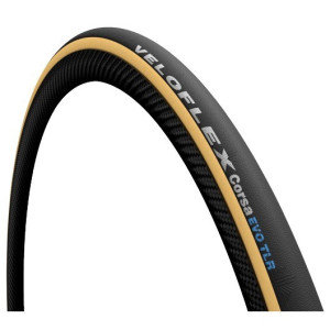 Pneu Route Veloflex Corsa Evo TLR Souple 700x25C Noir/Beige