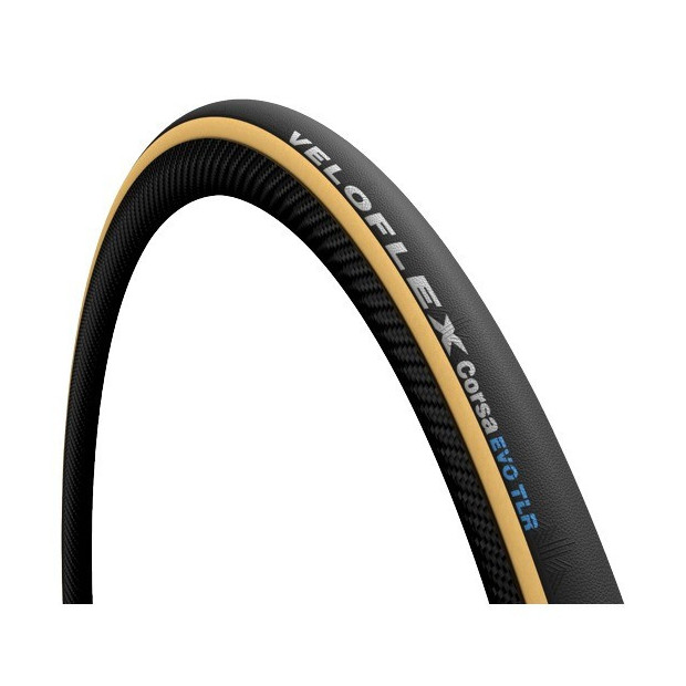 Pneu Route Veloflex Corsa Evo TLR Souple 700x25C Noir/Beige