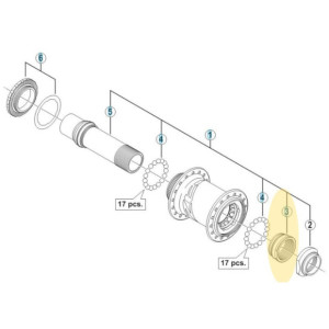 Cône Droit pour Axe Shimano HB-M640