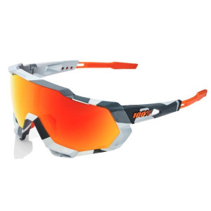 Lunettes 100% Speedtrap Camouflage Gris Soft Tact / Verre HiPER Rouge Multicouche