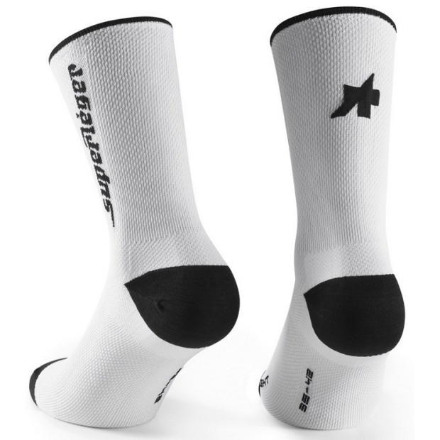 Chaussettes Assos RS Superleger -  Blanc/Noir