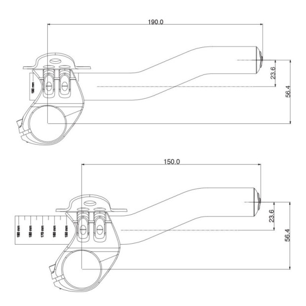 Prolongateurs Deda Elementi SuperZero TT - Noir Poli