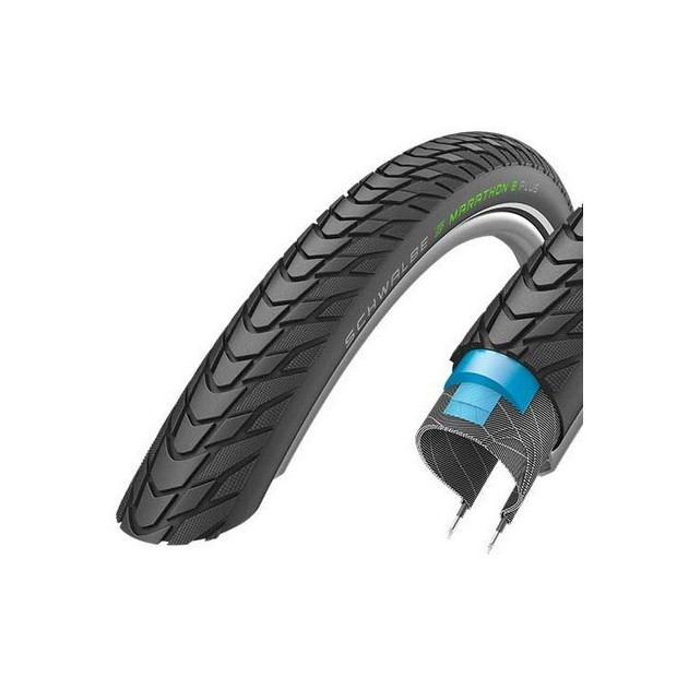 Pneu Ville Schwalbe Marathon E-Plus 50 Performance Line 28x1,40" Tube Type Rigides Noir