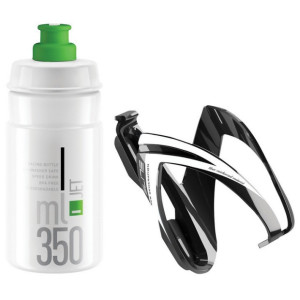 Kit Bidon + Porte-Bidon Elite CEO 350ml Noir/Blanc-Vert