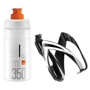 Kit Bidon + Porte-Bidon Elite CEO 350ml Noir/Blanc-Orange