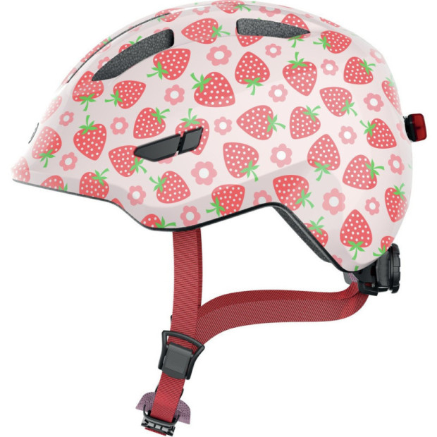 Casque Enfant Abus Smiley 3.0 LED Rose Fraise