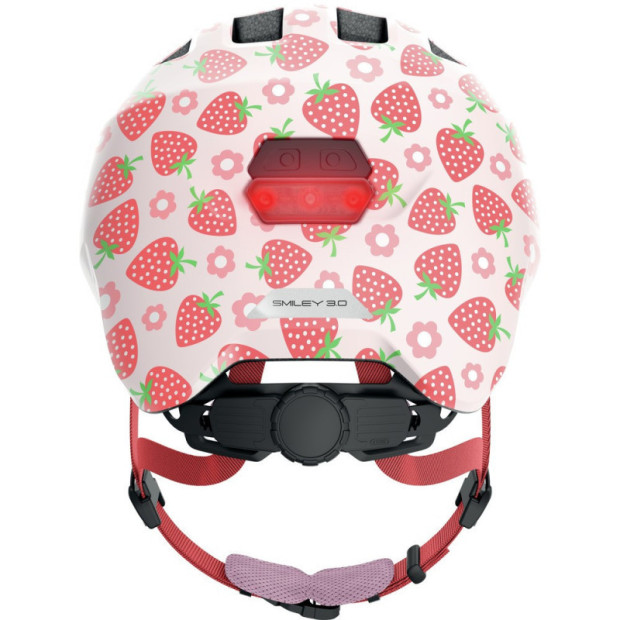 Casque Enfant Abus Smiley 3.0 LED Rose Fraise