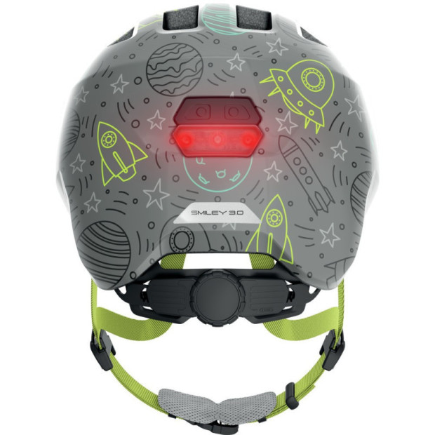 Casque Enfant Abus Smiley 3.0 LED Gris Espace