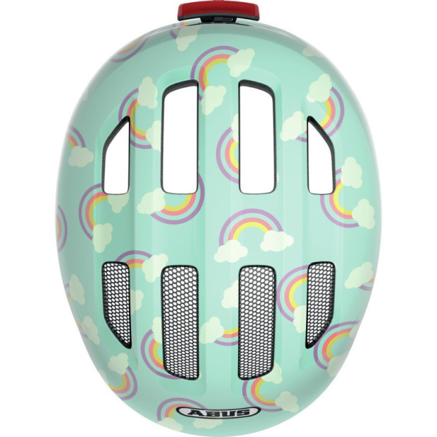 Casque Enfant Abus Smiley 3.0 LED Bleu Arc-en-ciel