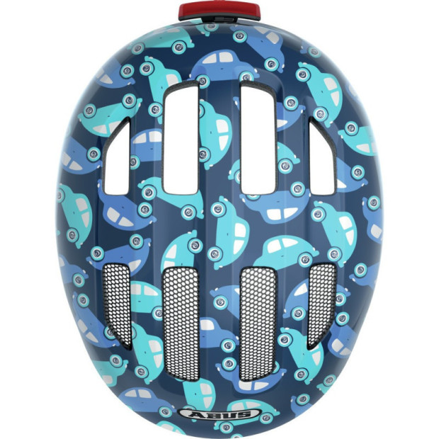 Casque Enfant Abus Smiley 3.0 LED Bleu Voiture